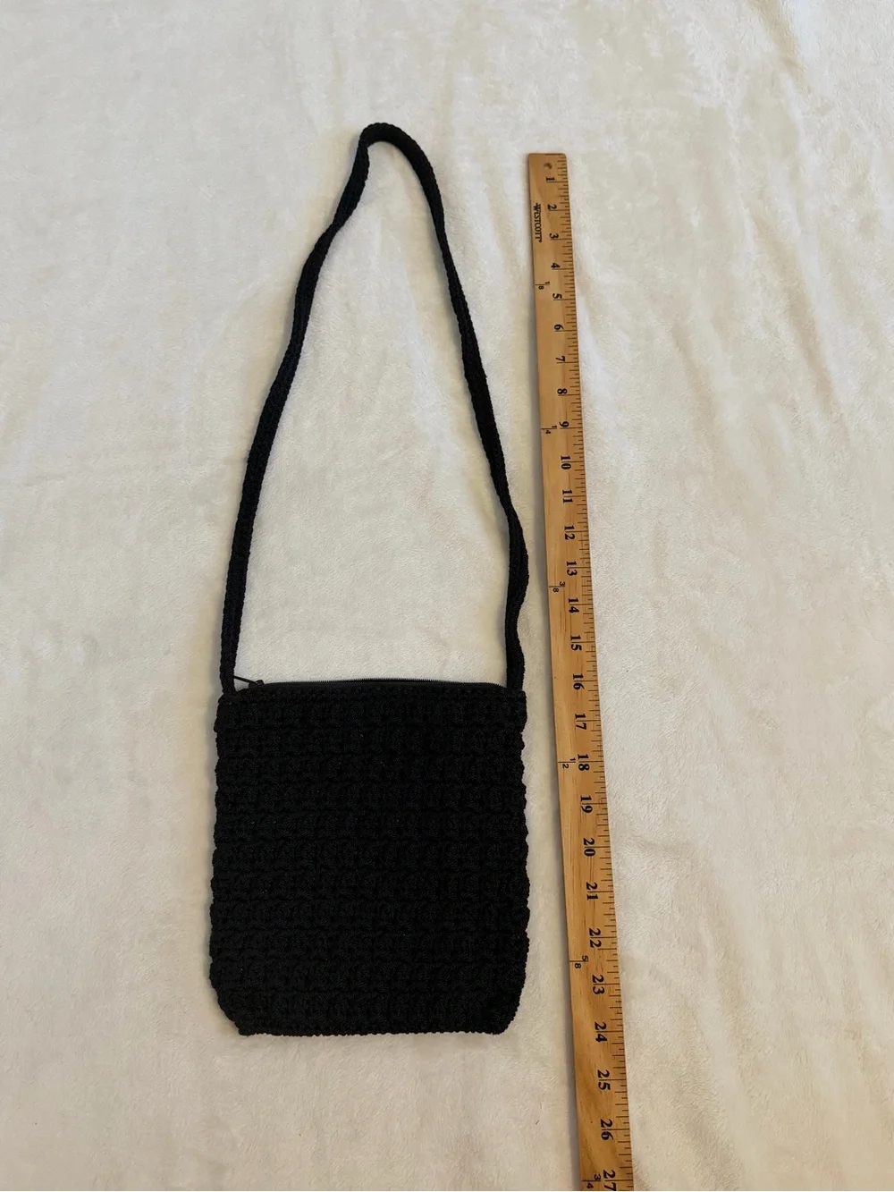 Black Crochet Crossbody Bag - Unbranded